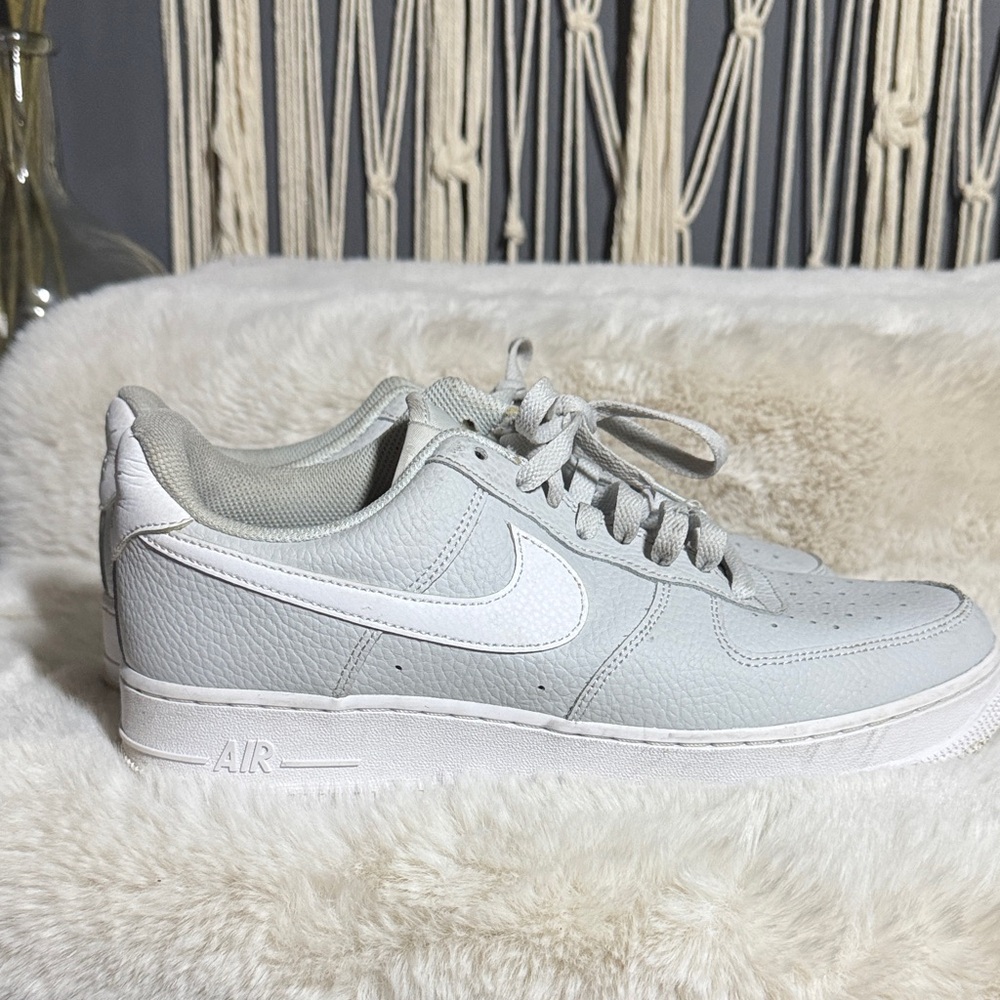 Nike Light Gray and White Air Force 1 Sneakers - Picture 3 of 6